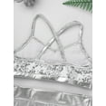 thumbnail image 6 of YiZYiF Kids Girls 2PCS Ballet Dance Tankini Outfit Sequins Crop Top with Metallic Bottoms for Gym Fitness, 6 of 7
