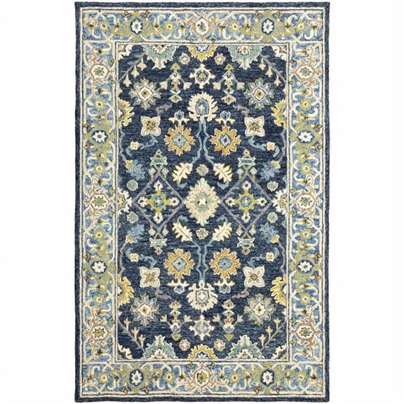 4 x 6 ft. Navy & Blue Bohemian Rug