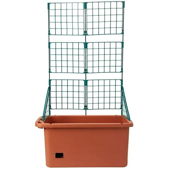 Self Watering Vegetable Planter Box with Trellis on Wheels - Mobile Garden