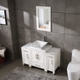 thumbnail image 3 of 48" Bathroom Vanity Cabinet Solid Wood Marble Pattern Top,Sink,Mirror,Faucet & Drain,White, 3 of 6