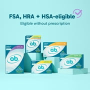o.b. Tampons No Applicator, Unscented - 40ct, Applicator-Free Tampons Super Plus, Feminine Care, ob Tampon Super Plus