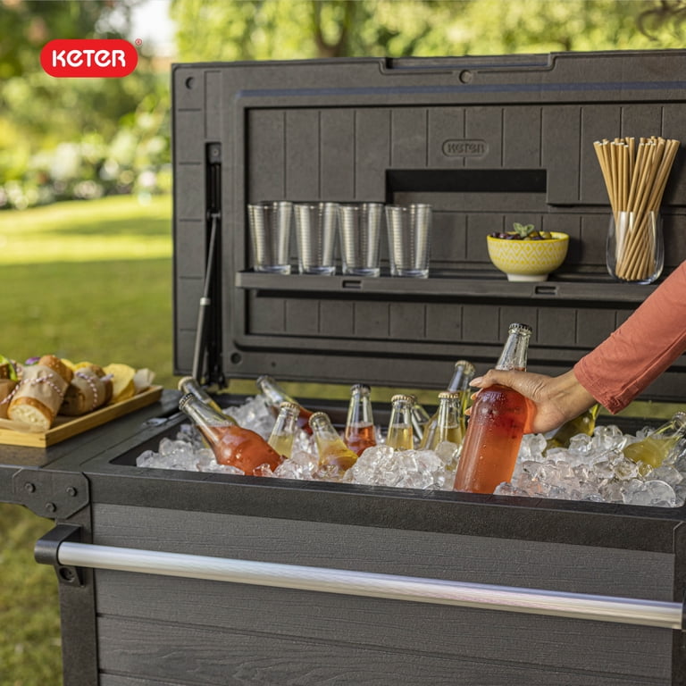 Keter, Outdoor Patio Cooler Ice Chest, 89.8 Quart, Gray - Walmart.com Keter, Outdoor Patio Cooler Ice Chest, 89.8 Quart, Gray - Walmart.com