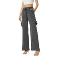 thumbnail image 2 of Flare Yoga Pants for Women Cargo Style High Waisted Stretchy Casual Gym Lounge Pants Gray XL, 2 of 5