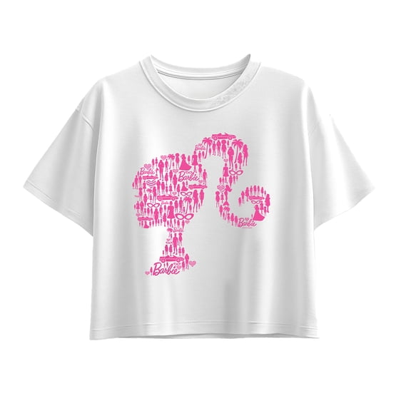 Barbie - Collage Silhouette - Youth Girls Boxy T-Shirt