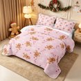 thumbnail image 3 of Erosebridal Cute Gingerbread Man Twin Quilt Set 2 Pieces,Merry Christmas Twin Coverlet Set,Pink,1 Bedspread and 1 Pillowcase, 3 of 7