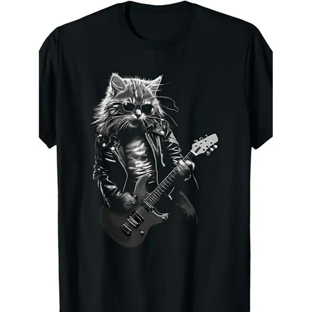 Camisetas novedosas con temática de rock and roll, festivales de música, guitarras de rock, camisetas para hombre y mujer, ropa novedosa, mangas cortas, para uso diario y estilo resort.