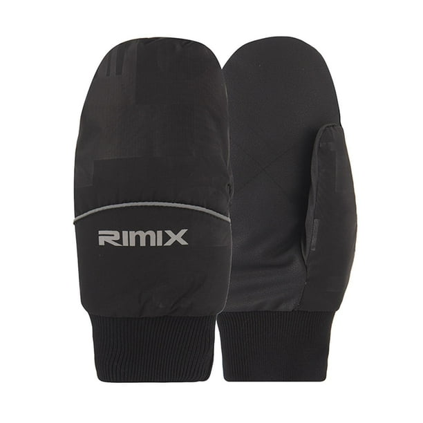 Guantes de invierno mitones mujer hombre resistentes al viento impermeables térmicos para exteriores Negro