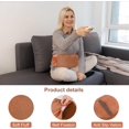 thumbnail image 5 of Bolsa de agua caliente de 1 l con funda suave para la cintura para aliviar el dolor de espalda, cuello, manos y pies, marrón, 5 of 5