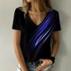 thumbnail image 3 of Gibobby Camiseta Powerblend con Cuello en V Camisas diarias informales para mujer, camiseta manga corta con cuello redondo, camisetas sueltas, blusa tipo túnic(Azul,G), 3 of 4