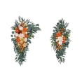 thumbnail image 3 of 2 piezas de flores de arco de boda, flores artificiales modernas, hojas , decoración de señal de bienvenida para recepción, día de San Valentín Naranja, 3 of 8