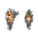 thumbnail image 3 of 2x Centro de mesa con flores y hojas verdes rústicas para bodas Naranja, 3 of 9