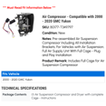 thumbnail image 2 of Air Compressor - Compatible with 2000 - 2020 GMC Yukon 2001 2002 2003 2004 2005 2006 2007 2008 2009 2010 2011 2012 2013 2014 2015 2016 2017 2018 2019, 2 of 2