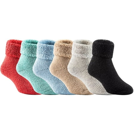 

Lian LifeStyle Girl s 3 Pairs Extra Thick Wool Boot Socks Crew Plain LK013P3C-03 Red Pink Grey 2Y-5Y