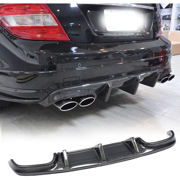 Carbon Fiber Rear Bumper Diffuser Fits for Mercedes Benz W204 C63 AMG Sedan Pre-Facelift 2008-2011