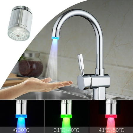 

3 Colors Changing LED Water Stream Faucet Light Shower Spout Sink Taps For Home