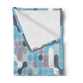 thumbnail image 2 of Abstract Soft Flannel Fleece Throw Blanket, Grunge Retro Pattern with Circles Large Dots Rounds Artwork, Cozy Plush for Indoor and Outdoor Use, 50" x 70", Pale and Sky Blue Mauve, by Ambesonne, 2 of 5