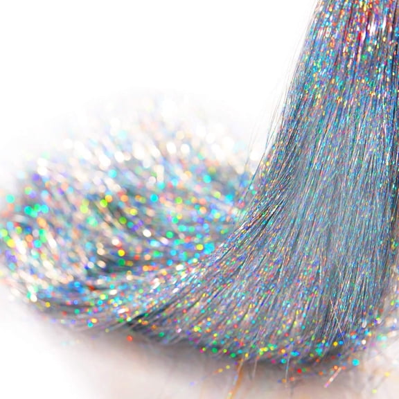 BESTSKY 10000 Strands Tinsel Icicles Iridescent Tinsel Foil Fringe Garland for Christmas Xmas Tree Decorations Graduation Party Supplies Holiday Hair Decor (Silver)
