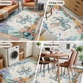 thumbnail image 5 of 3'x5' Rug for Living Room Bedroom, Octopus Coastal Washable Area Rugs Non-Slip Carpet Mats, Summer Nautical Starfish Coral Beige Indoor Low Pile Area Rug Runner for Kitchen, Mudroom, 5 of 8