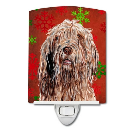 

Caroline s Treasures SC9757CNL Otterhound Red Snowflakes Holiday Ceramic Night Light 6x4x3 multicolor