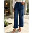 thumbnail image 2 of High Waist Women Wide Leg Long Jeans Casual Denim Pants with Pocket, 2 of 6