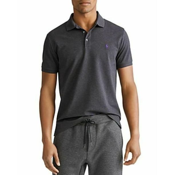 siv markedsføring Compose Polo Ralph Lauren Custom Slim Fit Stretch Mesh Men's Polo Shirt-Charcoal  Color for Adults- Large Size - Walmart.com