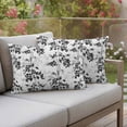 thumbnail image 2 of Outdoor Waterproof Pillow Covers Black-gray Fruit Leaves on White Decorative Throw Pillow Protectors,Pillowcase Cushion Cases for Patio Sofa Garden Couch,20x12in,Pack of 2, 2 of 14