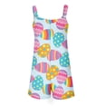 thumbnail image 4 of Kixjoy Rompers for Women Casual Easter Graphic Wide Leg Shorts Romper Sleeveless Soft Pleated Jumpsuits Loose Fit Trendy Beach Women's Rompers with Pockets, Yellow S, 4 of 6