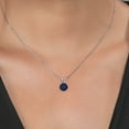 thumbnail image 3 of Gem Stone King 925 Sterling Silver Blue Sapphire Solitaire Pendant Necklace for Women (2.46 Cttw, Round 8MM, Gemstone September Birthstone, With 18 inch Chain), 3 of 3
