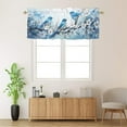 thumbnail image 2 of Hummingbird Valance Rod Pocket Window Curtain for Kitchen Spring Watercolour Blue Floral Garden Thermal Insulated Room Darkening Curtain for Dinning Room 54 by 18 in, 1 Panel, 2 of 6