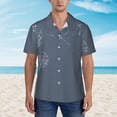thumbnail image 2 of Sikiie White Dandelion Print Men's Hawaiian Shirt, Summer Beach Button Pocket Short Sleeve T-Shirt,XX-Large, 2 of 7