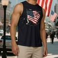 thumbnail image 2 of mgoYE Independence Day Tank Undershirts for Men 4th of July Shirts USA Print Patriotic Sleeveless Muscle Tee Tops Black-M, 2 of 5