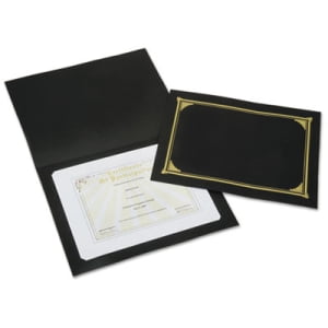 

AbilityOne AbilityOne 7510015195770 SKILCRAFT Gold Foil Document Cover 12.5 x 9.75 Black 5/Pack