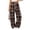 Brown-19049GG, variant on Plaid Wide Leg Pants Woman High Waist Spring Pants for Women Summer Beach Baggy Palazzo Pants for Women