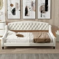 thumbnail image 6 of imerelez Modern Luxury Tufted Button Daybed, Full, Beige, 6 of 9