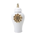 thumbnail image 1 of Jarrón de cerámica con flores, tarro de jengibre de porcelana, organizador decorativo blanco, regalo para fiestas 46cmx21.5cmx21.5cm, 1 of 9