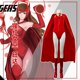 thumbnail image 2 of Marvel superhéroe Sexy bruja escarlata Wanda Maximoff Cosplay disfraz vengadores Halloween carnaval fiesta vestido con accesorios conjunto de disfraces1L&Wanda Django Maximof Deng Xun unisex, 2 of 2