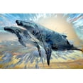 thumbnail image 2 of Bolokofsky, Ronald 32x23 White Modern Wood Framed Museum Art Print Titled - Two More Blue Whales, 2 of 4