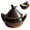 Black, variant on Unglazed Clay Pot with Double Handles and Lid, Earthen Cooking Pot, Heat Resistant Casserole Pot for Rice Cooking, Hot Pot, Bibimbap, Soup and Food Serving for Home Kitchen Use
