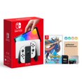 thumbnail image 1 of 2021 New Nintendo Switch OLED Model White Joy Con 64GB Console Improved HD Screen & LAN-Port Dock with Pokemon Sword And Mytrix Accessories, 1 of 5