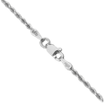 thumbnail image 4 of 14K Solid White Gold 1.75mm Rope Chain Twisted Link Necklace, 4 of 5