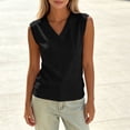 thumbnail image 5 of ClodeEU Women's V Neck Sleeveless Tank Top ,Solid Color Casual Summer Tops Black,Women's Plus L, 5 of 7