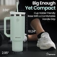 thumbnail image 6 of Tumbler with Handle, Insulated Tumbler with Lid and Straw, Stainless Steel Travel Coffee Mug, Hot and Cold Tumbler, Perfect for Camping, Travelling & Gifting, 40 OZ, Pastel Green, 6 of 9