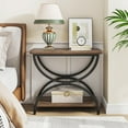 thumbnail image 4 of Tribesigns Industrial End Side Table, 2-Tier Rectangular Bedside Nightstand with Stylish Metal Frame for Bedroom, Living Room, 1pc, 4 of 5
