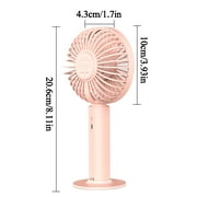 Portable Fan for Travel,Mini Fan Handheld Fan 4500mAh,Small Personal Hand Fan Rechargeable Battery Operated Hand Held Fan,Little Cute Face Facial Fans,Ventilador Portatil for Women Kids Gifts Pink
