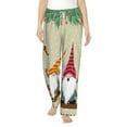 thumbnail image 2 of Goofa Christmas Card With Gnomes Printed Soft Pajama Pants for Women, Wide Leg Comfy Casual Lounge Yoga Pants-Large, 2 of 9