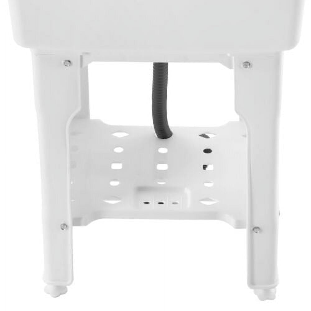Freestanding Sink Utility Laundry Tub Wash Bowl Basin Hot Cold Faucet Washboard