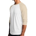 thumbnail image 3 of 3/4 Sleeve Shirts Mens Three Quarter Sleeve Baseball Tee Raglan Sleeve Blouses White 3XL, 3 of 7