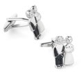 thumbnail image 2 of Gemelos para hombre, diseño de boda y pareja, chapados en plata, 2 of 2