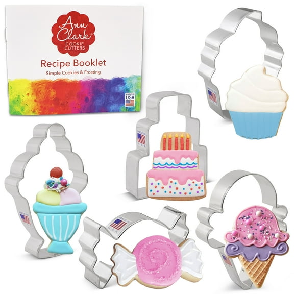 Ann Clark Candy and Sweets Cookie Cutter Set, 5-Piece, Made in USA