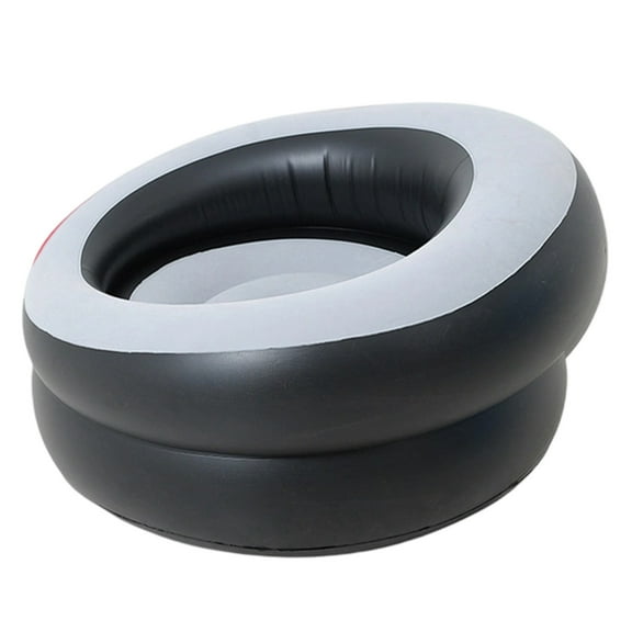 Flocking Inflatable Chair Air Sofa Ergonomic Blow Up Couch for Indoor Outdoor Use Leak Proof Portable Lounge Chair for Camping Beach Backyard Music Festivals